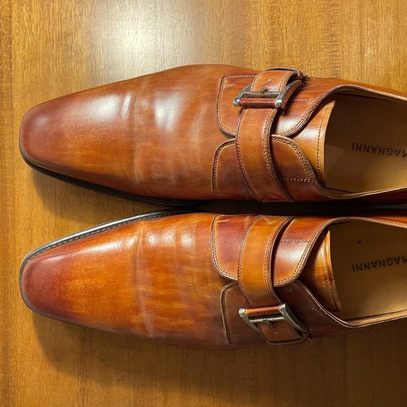 Magnanni Men's Manning monk strap dress shoes (cognac color/size 11 US) - Picture 2 of 16